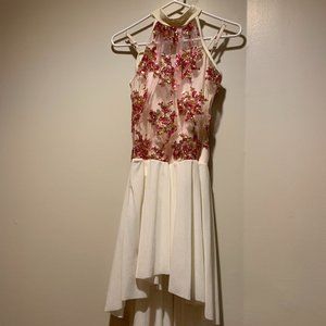 Halter Neck Lyrical Dance Costume Cream with Sequins